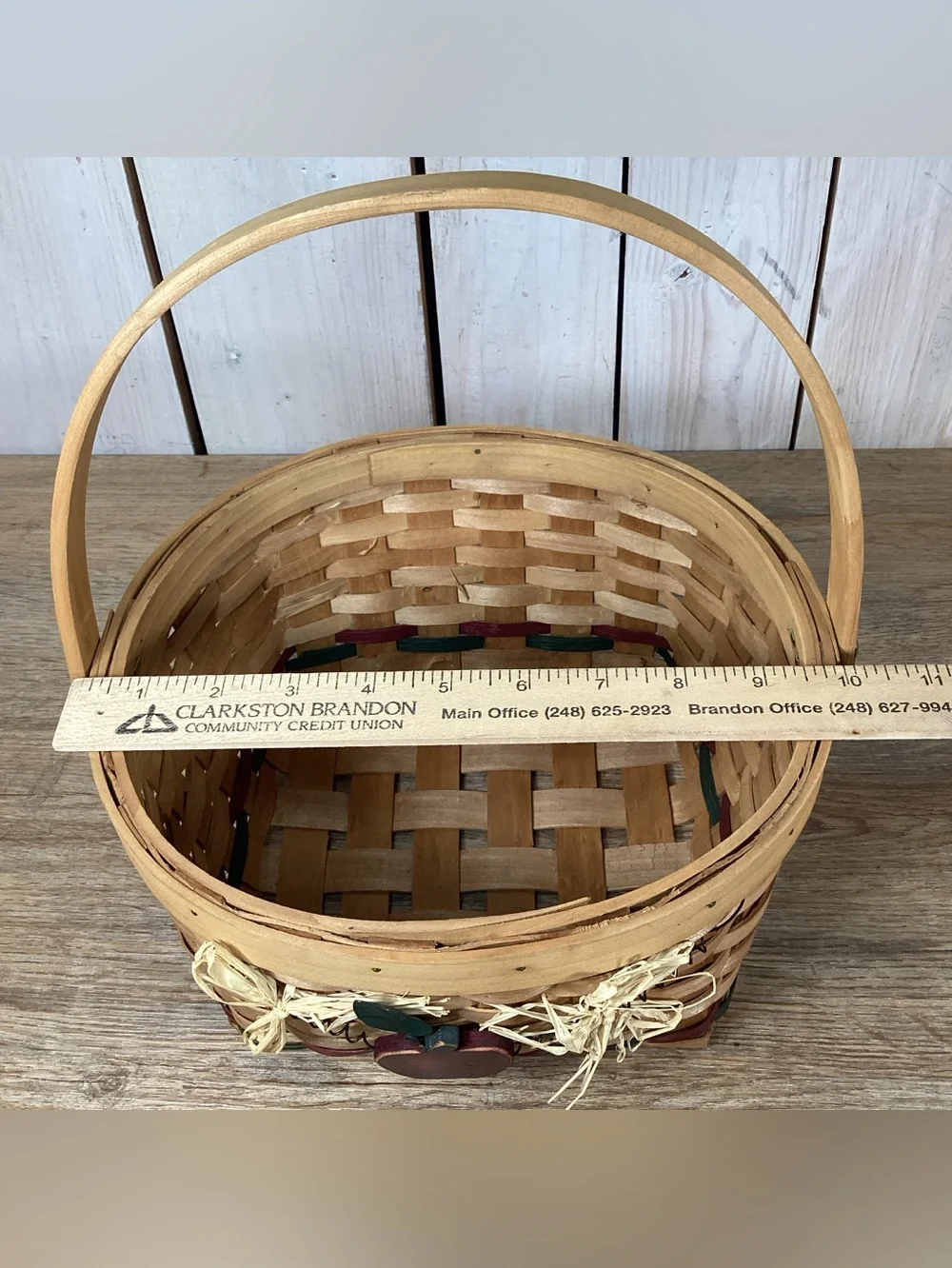 Rustic Woven Handled Basket, Apple, Square 10